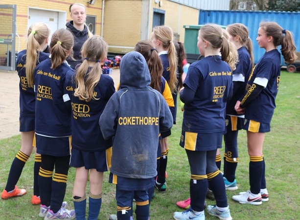 Cokethorpe girls at the OHS Girls on the Ball football